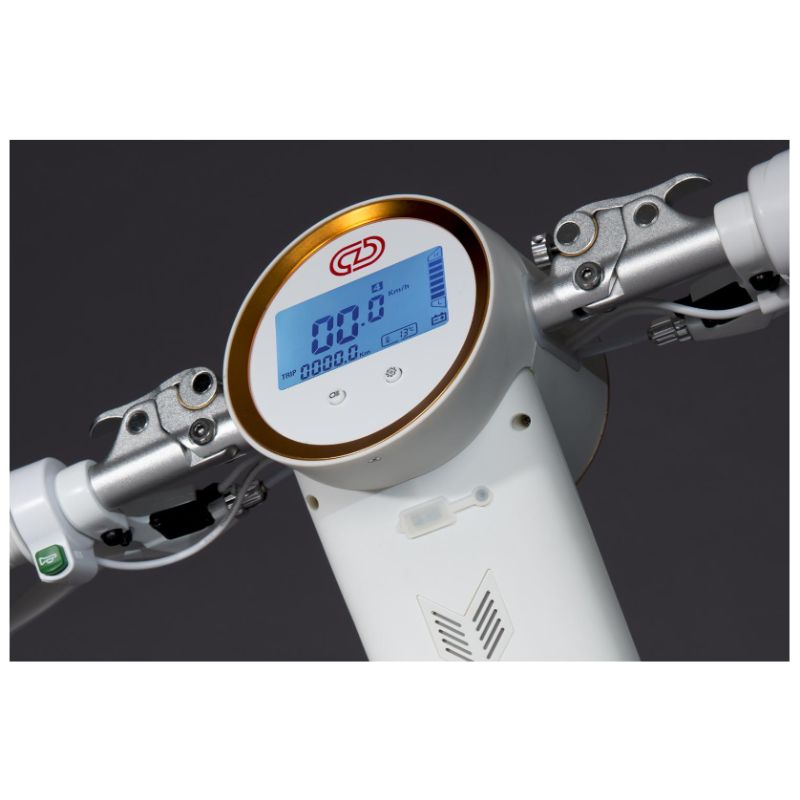 Cruzaa Sit Down E-Scooter - White - LCD Display