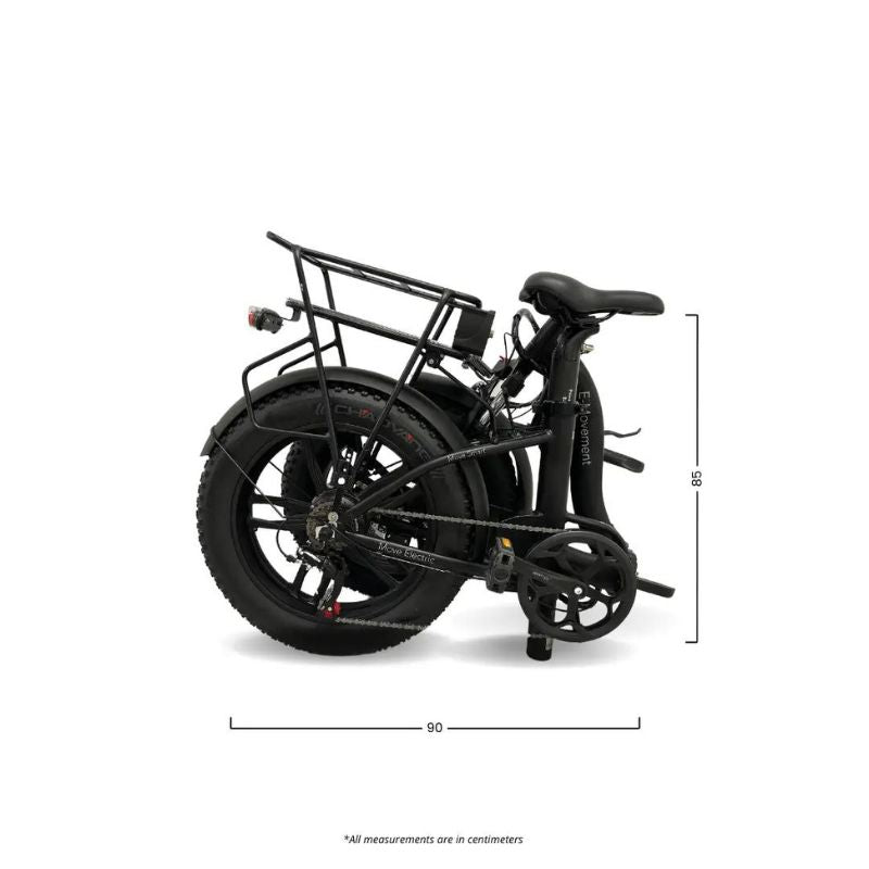 E-Movement Hunter Extreme - Folding Electric Bike - Dimensions Folded