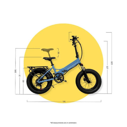 E-Movement Pixie - Folding Electric Bike - Dimensions