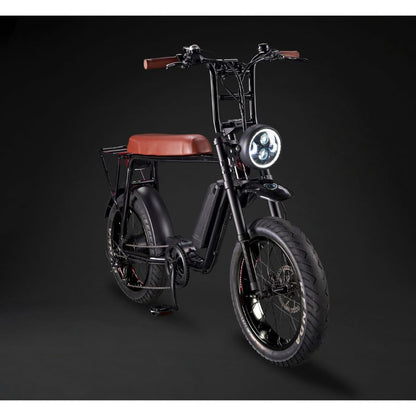 Rocket 88S Fat Boy - Super Monkey Electric Bike - Black Frame - Brown Trim - Black Rim