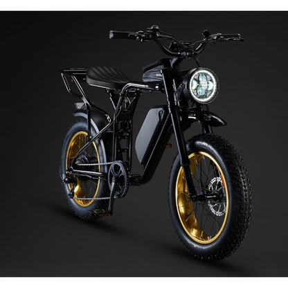 Rocket SX Sport Utility - Electric Bike - Black Frame - Black Trim - Anodized Yellow Rim