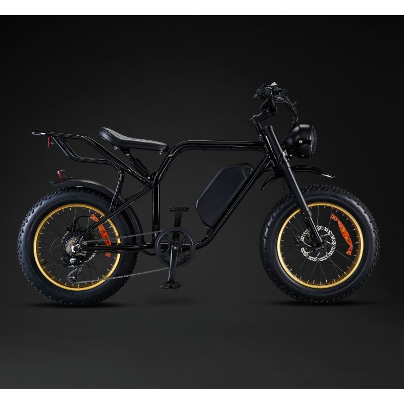 Rocket SX Sport Utility - Electric Bike - Black Frame - Black Trim - Anodized Yellow Rim