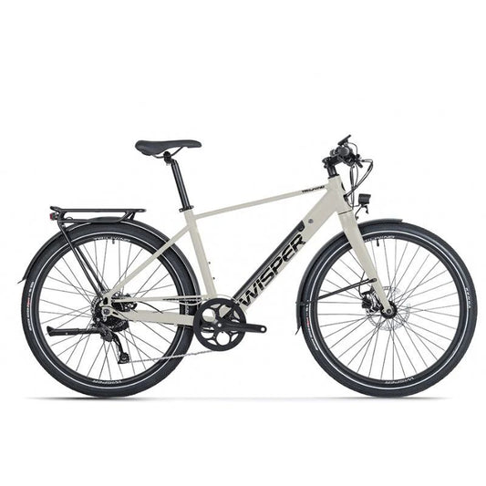 Wisper Tailwind Comfort Crossbar Electric Bike - Stone - E-Bikes Express