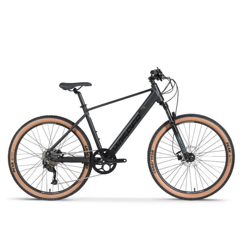 Wisper Tailwind Trail Crossbar Electric Bike - Black - E-Bikes Express