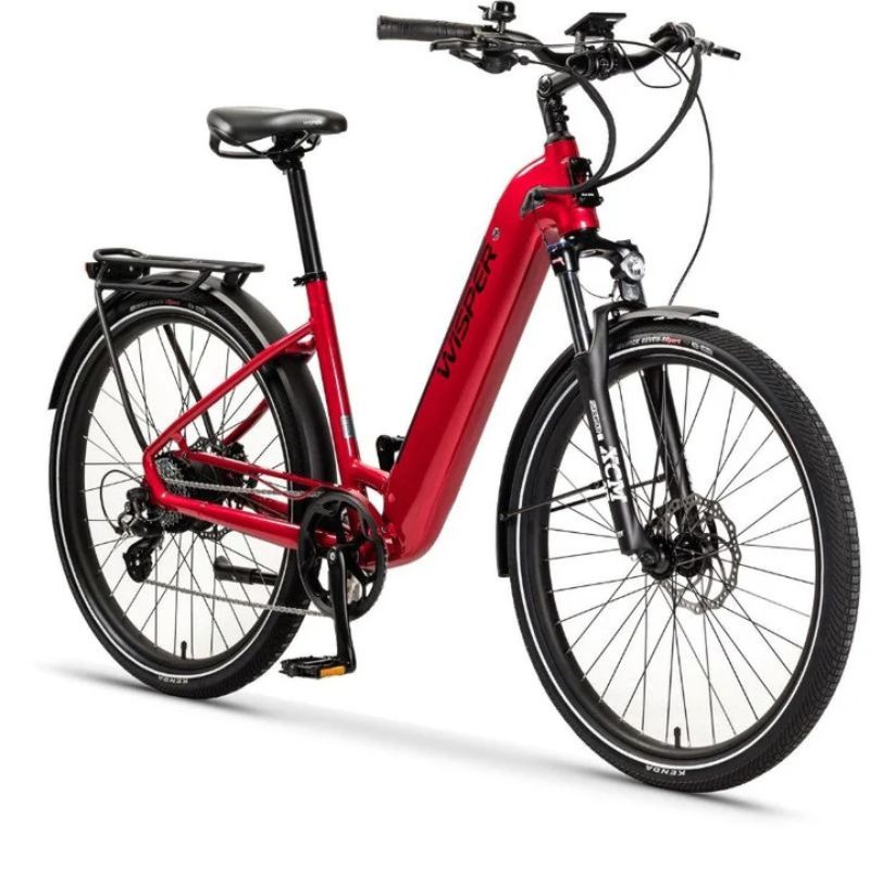 Wisper Wayfarer H7 Hub-Drive Step Through Electric Bike - Pillar Box Red - E-Bikes Express