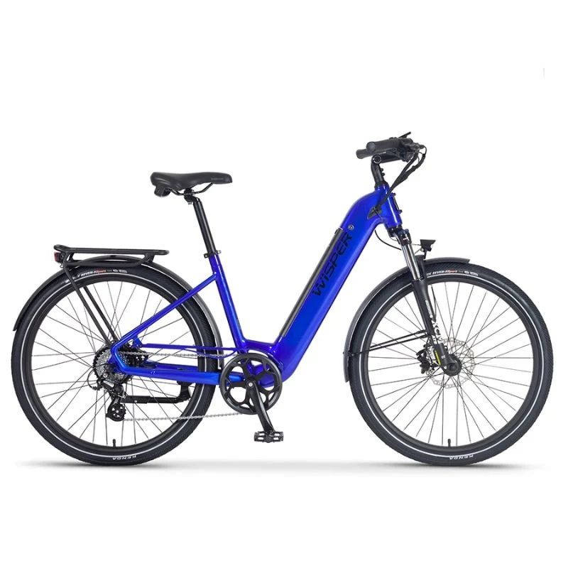 Wisper Wayfarer H7 Hub-Drive Step Through Electric Bike - Sky Blue - E-Bikes Express