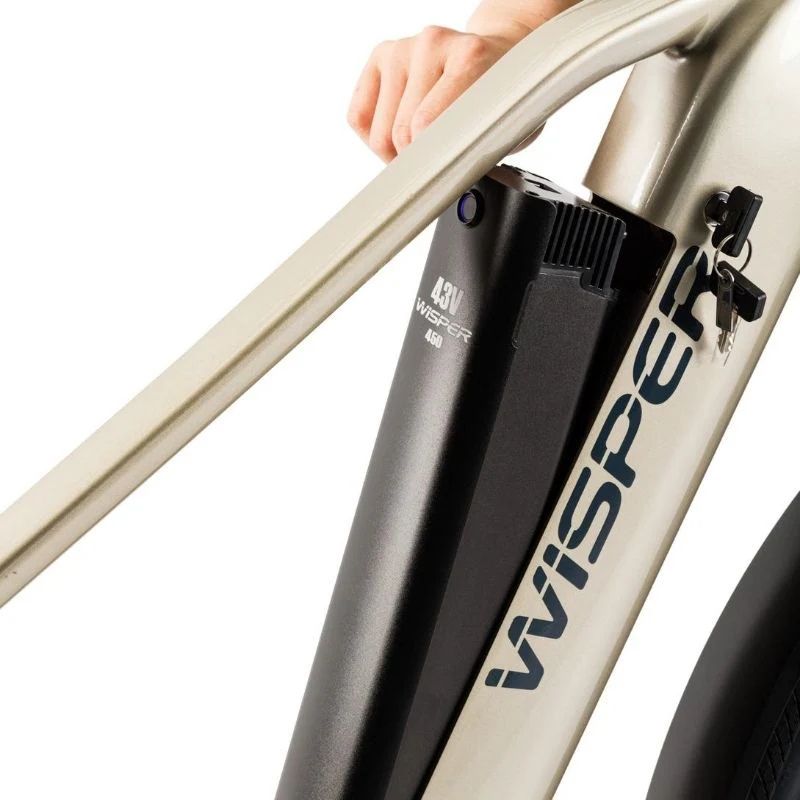 Wisper Wayfarer M9 Mid-Drive Crossbar Electric Bike - Removing Battery Pack - E-Bikes Express